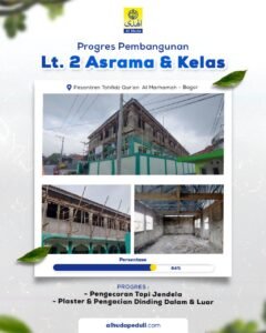 Gambar. Progres Lantai 2 Asrama dan Kelas - www.alhudapeduli.com